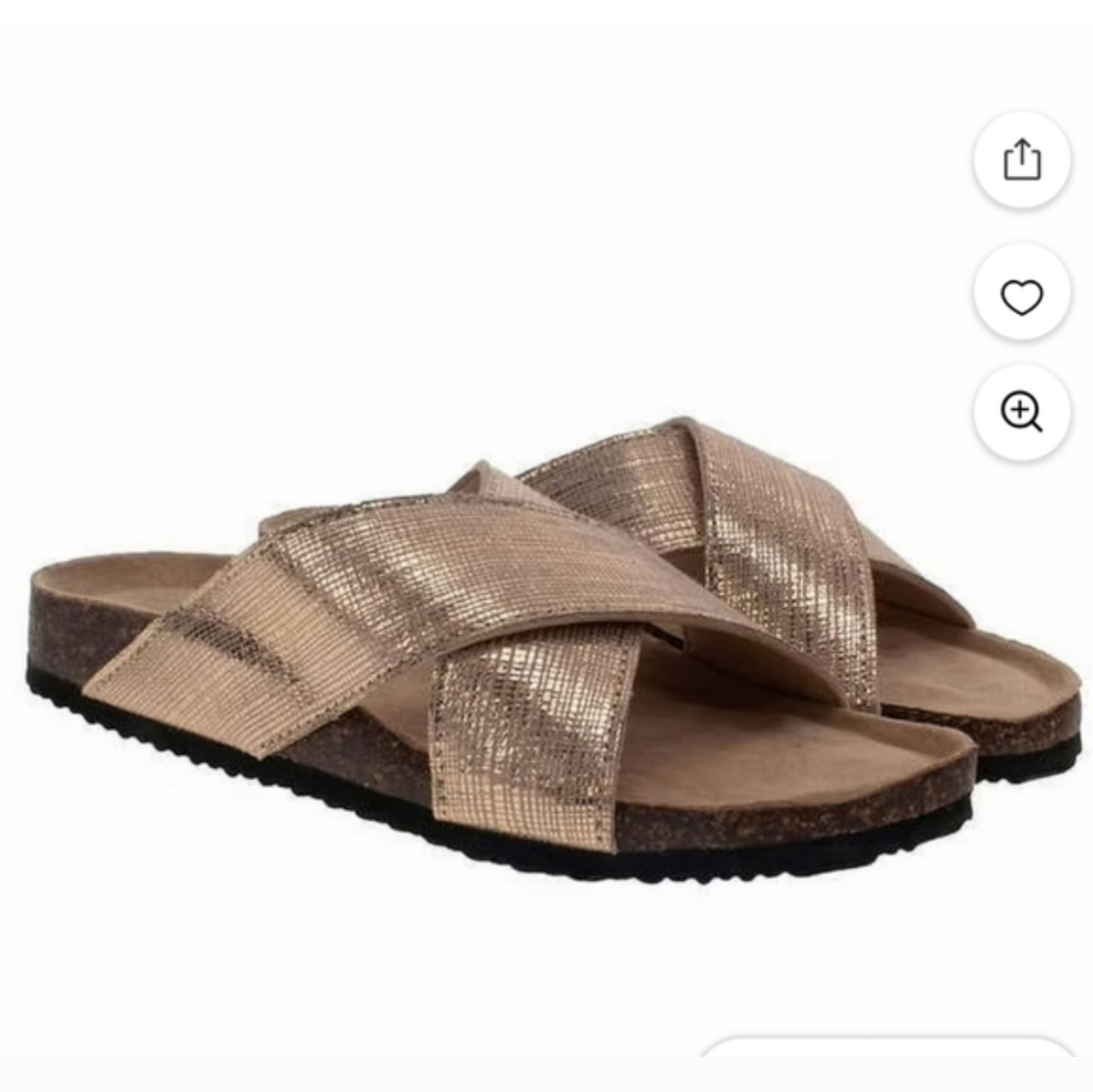 Western Chief Ladies' Crossband Sandal GOLD new